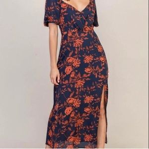 Lush | Dress | Floral | Sweetheart Puff Sleeve Midi Dress | Size S Small